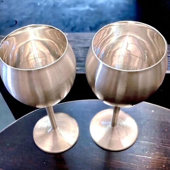 2 Silver Wine Goblets l New - Picture 4 of 6
